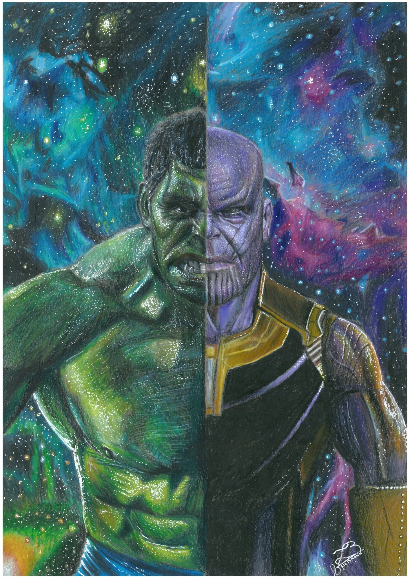 Hulk X Thanos ultra realiste imprimé
